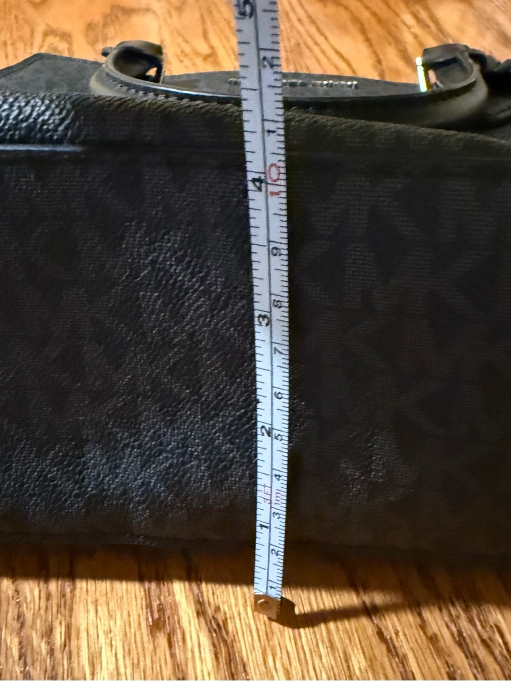Michael Kors Charcoal Gray and Black Signature Satchel with Silver Hardware - Picture 12 of 13